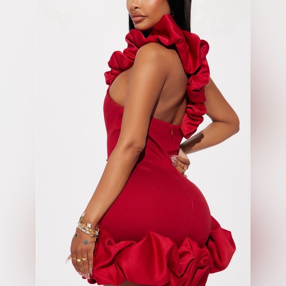 Fashion Nova Vibrant Red One-Shoulder Dress - Picture 2 of 4